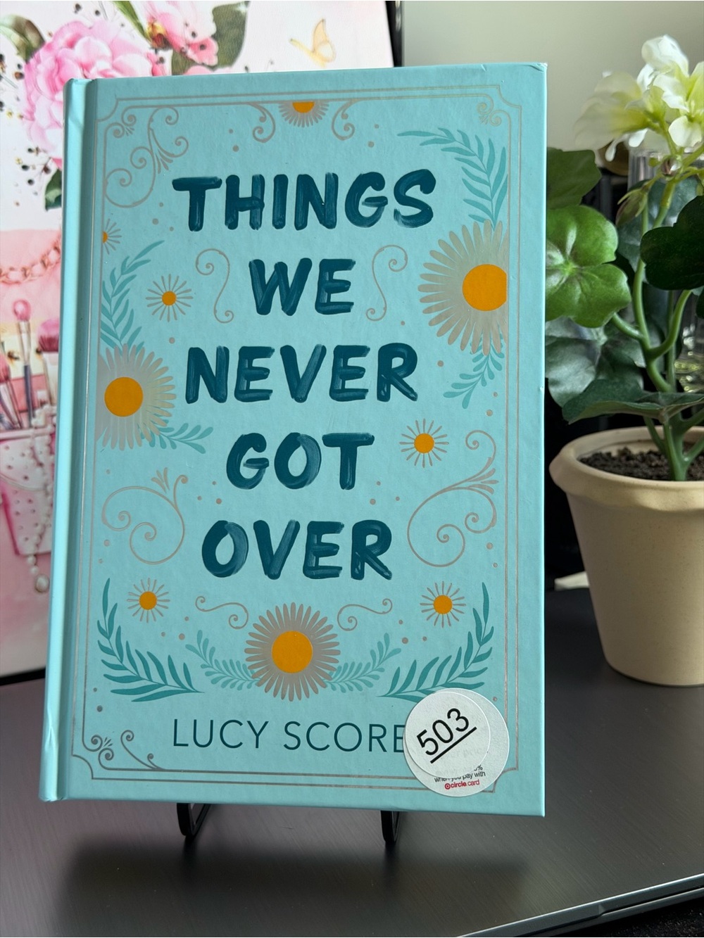 Things We Never Got Over by Lucy Score - Teal Floral Hardcover Journal